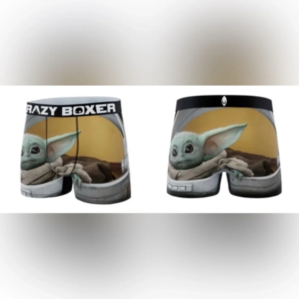 CRAZYBOXER The Mandalorian Baby Yoda‎ Face men’s Boxer Briefs 2pk size large new